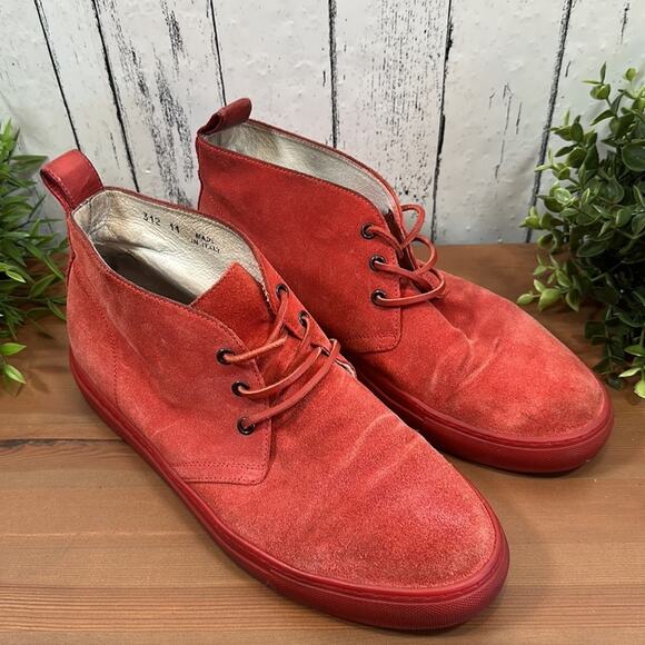 Del Toro Men's Red Suede Chukka Sneaker Size 11 - Picture 3 of 12